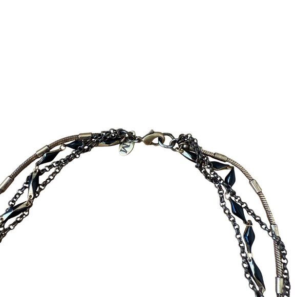 Multi-Layer Necklace With Black & Gold Accents Faux Shark Tooth - Picture 3 of 5